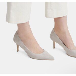 Theory women Mid heel City pumps in gray/beige suede, Size 35